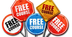 Colorful free course signs